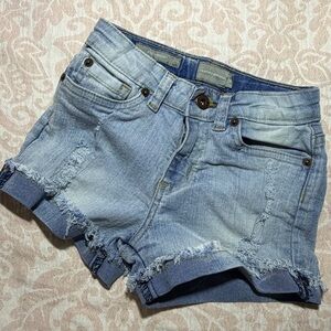 Girls Lucky Brand Riley Light Blue Distressed Denim Shorts size 8